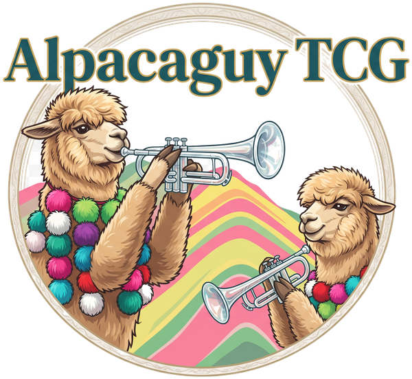Alpacaguy TCG - two alpacas playing glass trumpets